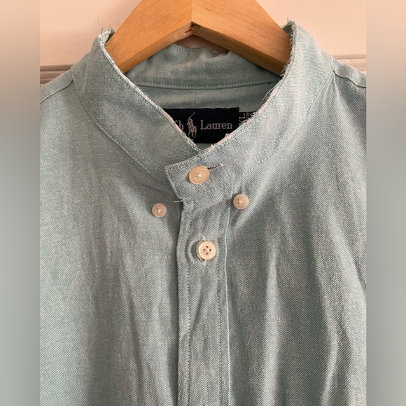 Ralph Lauren Custom Fit Band Collar Shirt XXL Y2K Vintage - Picture 4 of 11